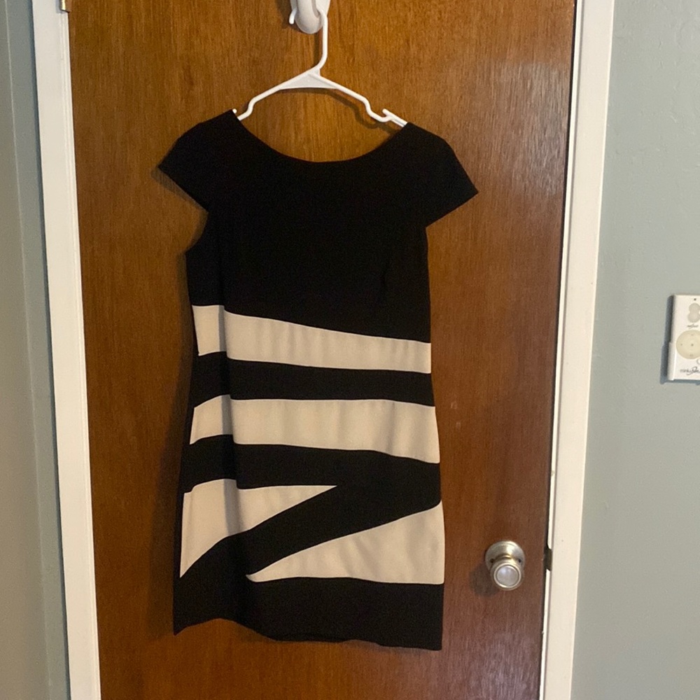 Black and white striped womens dress